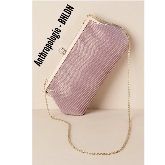 Anthropologie Handbags - BNWT ANTHROPOLOGIE BHLDN PINK ANEKA CLUTCH